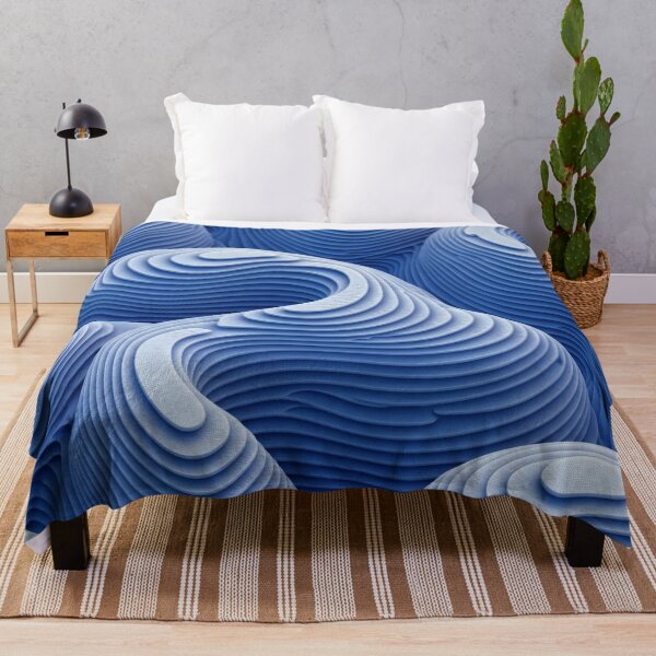 Item preview, Blue Topographic Waves designed and sold by Kaleidoscope Print.