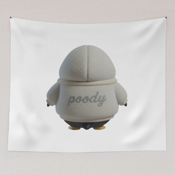Item preview, BOA POODY – Cozy Sherpa Penguin Character Back View | Plush Style designed and sold by HNstory.