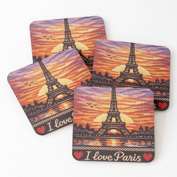 Item preview, I love Paris, Eiffel Tower in knitted style designed and sold by Mauswohn.