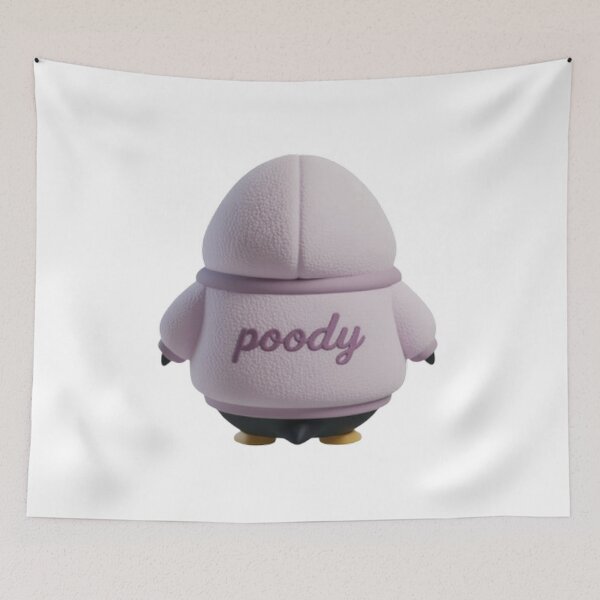 Item preview, BOA POODY – Cozy Sherpa Penguin Character Back View | Plush Style designed and sold by HNstory.