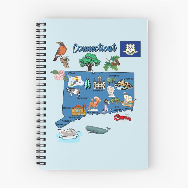 Item preview, Connecticut State Heritage Map - Landmarks & Nature Illustration designed and sold by mashmosh.