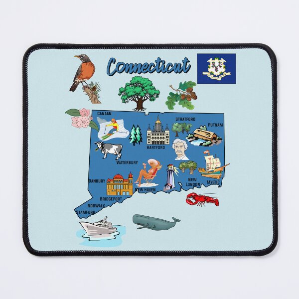 Item preview, Connecticut State Heritage Map - Landmarks & Nature Illustration designed and sold by mashmosh.
