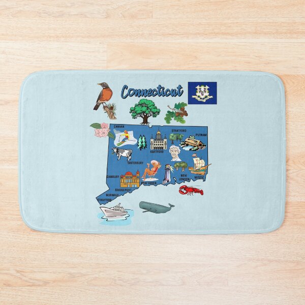 Item preview, Connecticut State Heritage Map - Landmarks & Nature Illustration designed and sold by mashmosh.
