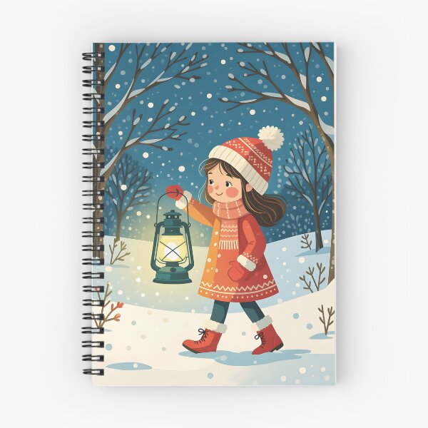 Item preview, On a winter’s scene a cute girl carries a vintage kerosene lantern  designed and sold by Ponted.