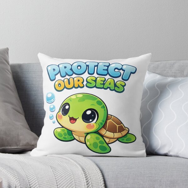 Item preview,  Protect Our Seas Kawaii Cute Baby Turtle Bubble Art designed and sold by zoughlal.
