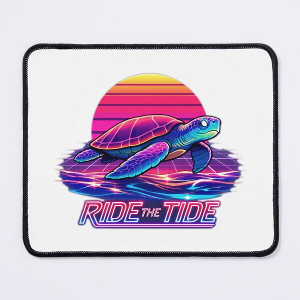 Item preview,  Ride The Tide Retro Synthwave Sea Turtle 80s Aesthetic designed and sold by zoughlal.
