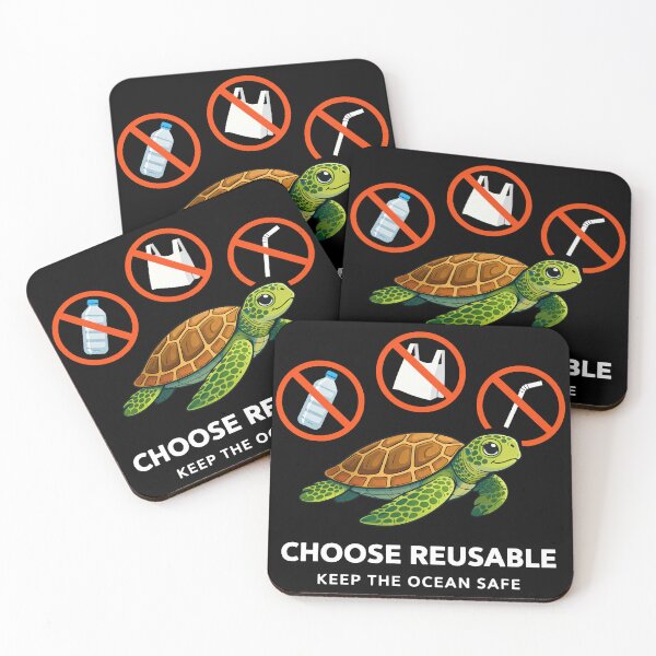 Item preview,  No Plastic Sea Turtle Ban Single Use Plastic Eco Art designed and sold by zoughlal.