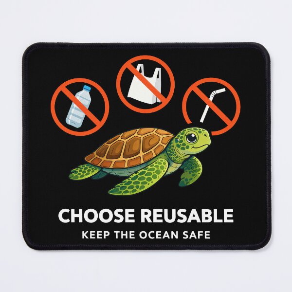 Item preview, No Plastic Sea Turtle Ban Single Use Plastic Eco Art designed and sold by zoughlal.