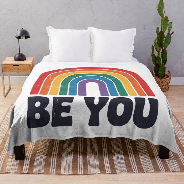 Item preview, LGBTQ Be You Gay Pride LGBT Ally Rainbow Flag designed and sold by EllenJast.