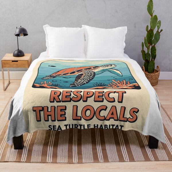Item preview, Respect The Locals Retro Sea Turtle Habitat Badge designed and sold by zoughlal.
