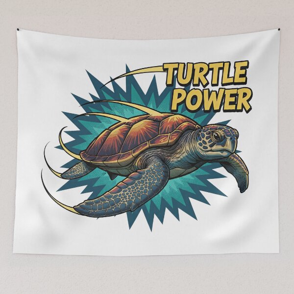 Item preview,  Turtle Power Comic Book Pop Art Action Style designed and sold by zoughlal.