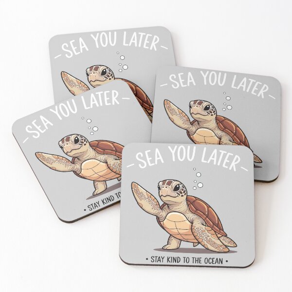 Item preview,  Stay Kind To The Ocean Cute Waving Cartoon Turtle designed and sold by zoughlal.
