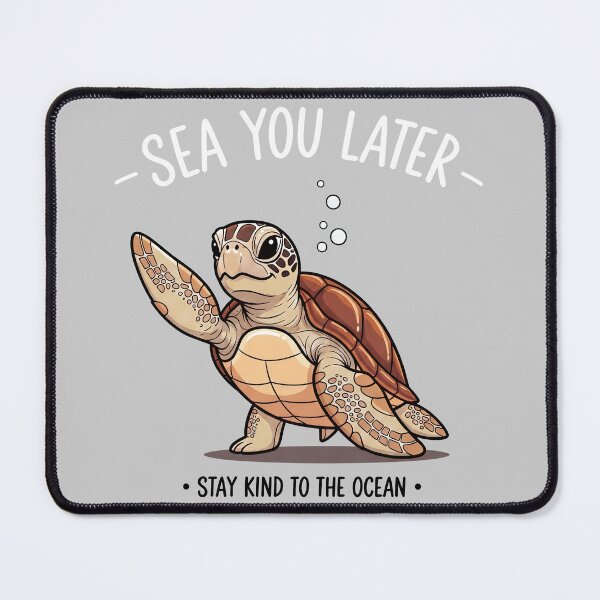 Item preview, Stay Kind To The Ocean Cute Waving Cartoon Turtle designed and sold by zoughlal.