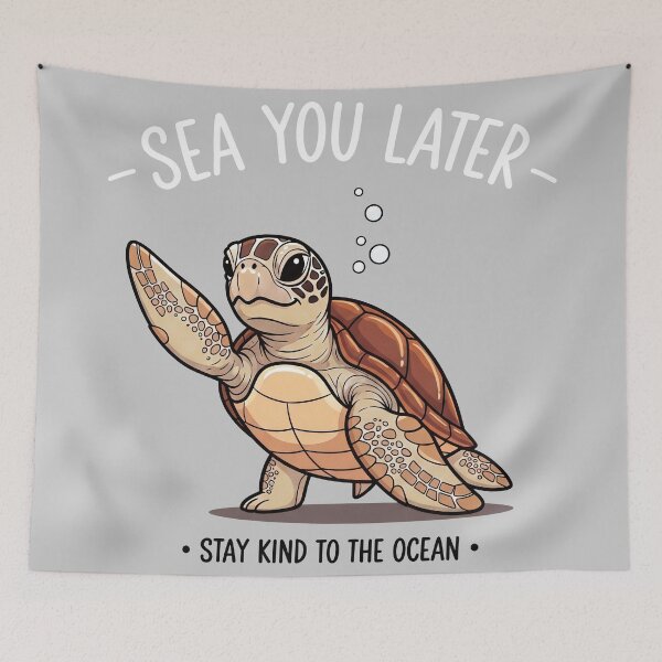 Item preview,  Stay Kind To The Ocean Cute Waving Cartoon Turtle designed and sold by zoughlal.