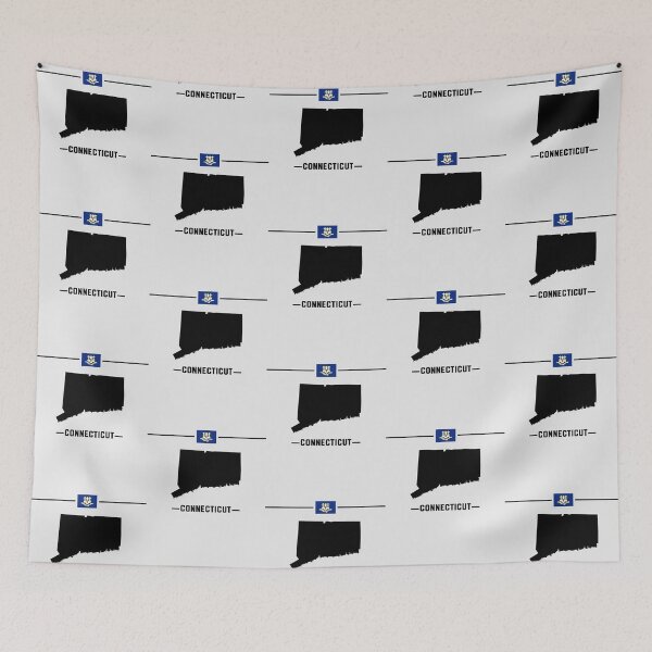 Item preview, Connecticut State Pride - Classic Map & Flag Silhouette designed and sold by mashmosh.