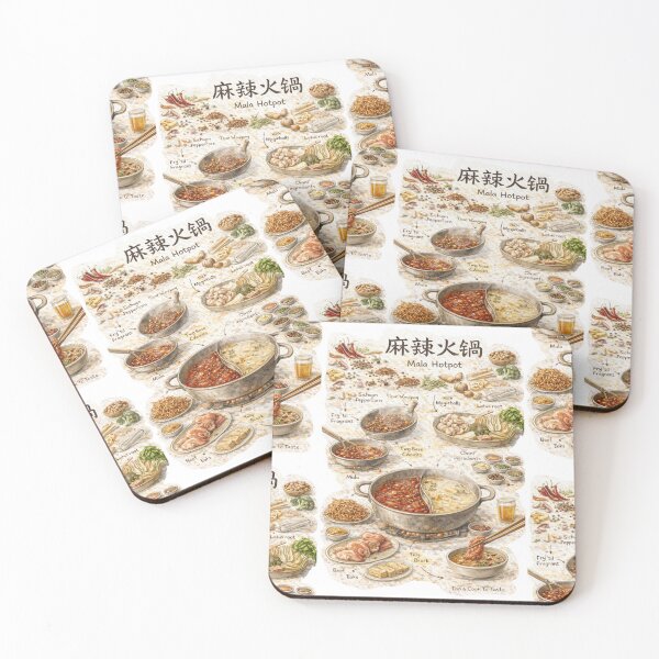 Item preview, Mala Hotpot 麻辣火锅 Recipe Illustration Shirt | Sichuan Spicy Hot Pot Ingredients & Cooking Guide | Food Art Tee designed and sold by fishnsteve.