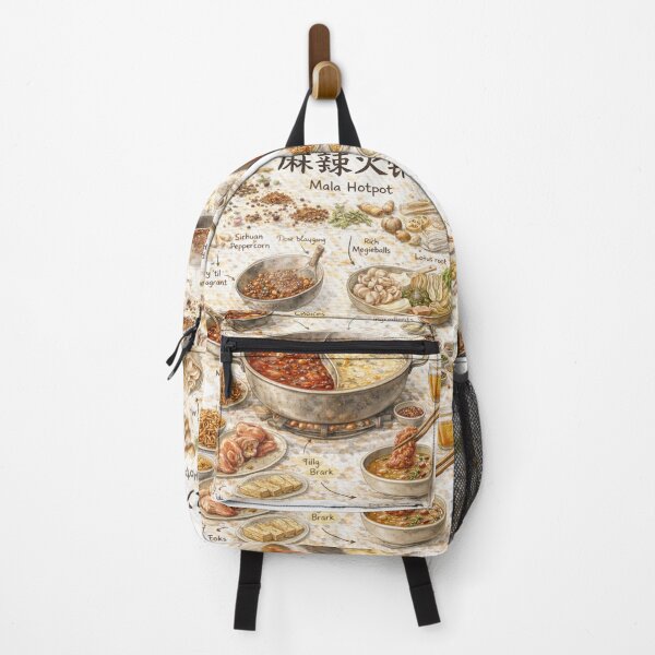 Item preview, Mala Hotpot 麻辣火锅 Recipe Illustration Shirt | Sichuan Spicy Hot Pot Ingredients & Cooking Guide | Food Art Tee designed and sold by fishnsteve.