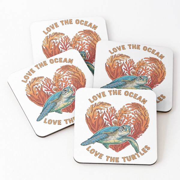 Item preview,  Love The Ocean Heart Shape Coral Reef Sea Turtle designed and sold by zoughlal.