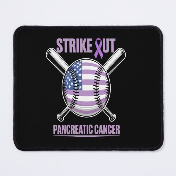 Item preview, American Flag Strikeout Pancreatic Cancer Baseball designed and sold by KonopikaaArt.