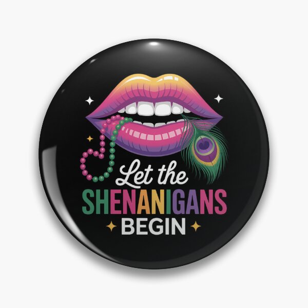 Item preview, Let The Shenanigans Begin Mardi Gras Lips New Orleans designed and sold by EllenJast.
