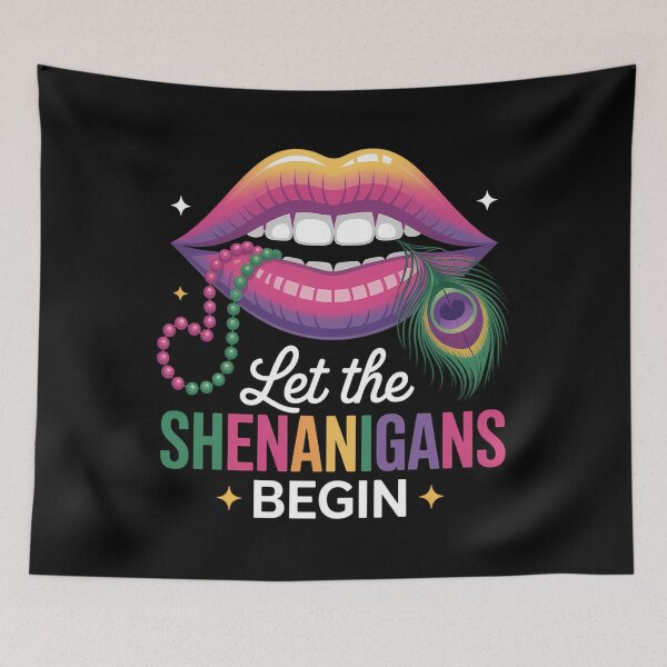 Item preview, Let The Shenanigans Begin Mardi Gras Lips New Orleans designed and sold by EllenJast.
