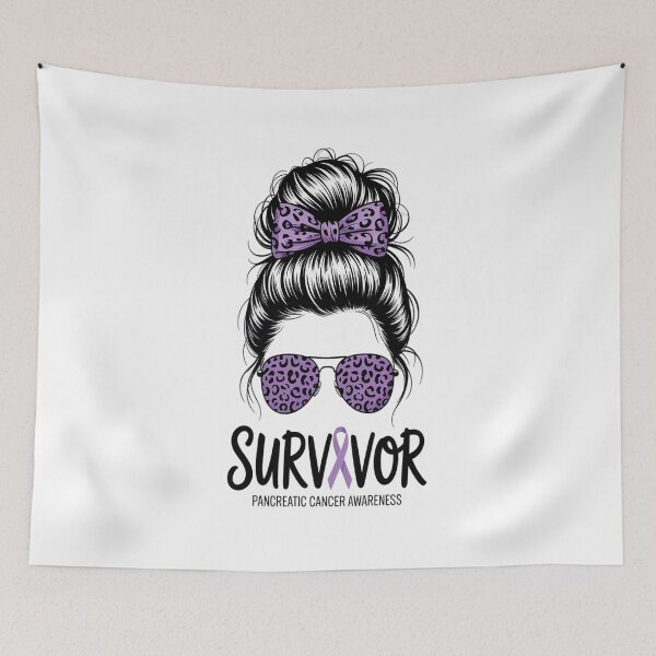 Item preview, Bleached Leopard Messy Bun Women Survivor Pancreatic Cancer designed and sold by KonopikaaArt.
