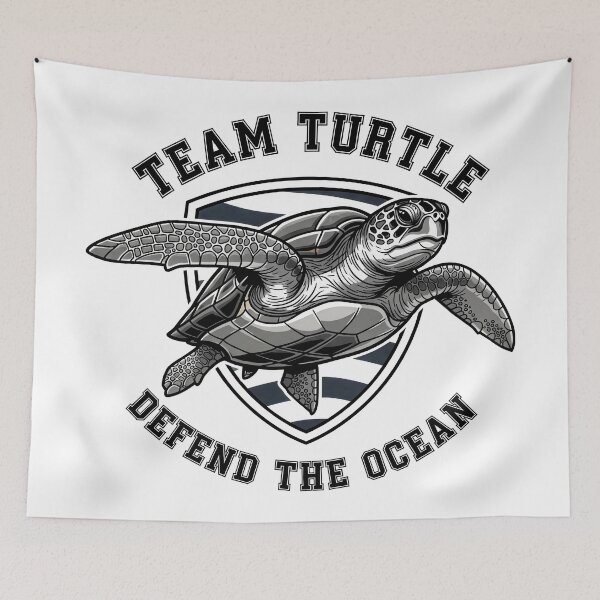 Item preview,  Team Turtle Defend The Ocean Sports Mascot Shield Logo designed and sold by zoughlal.