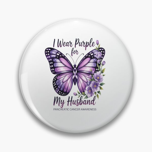 Item preview, Butterfly I Wear Purple For My Husband Pancreatic Cancer designed and sold by KonopikaaArt.