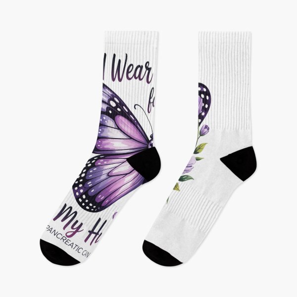 Item preview, Butterfly I Wear Purple For My Husband Pancreatic Cancer designed and sold by KonopikaaArt.