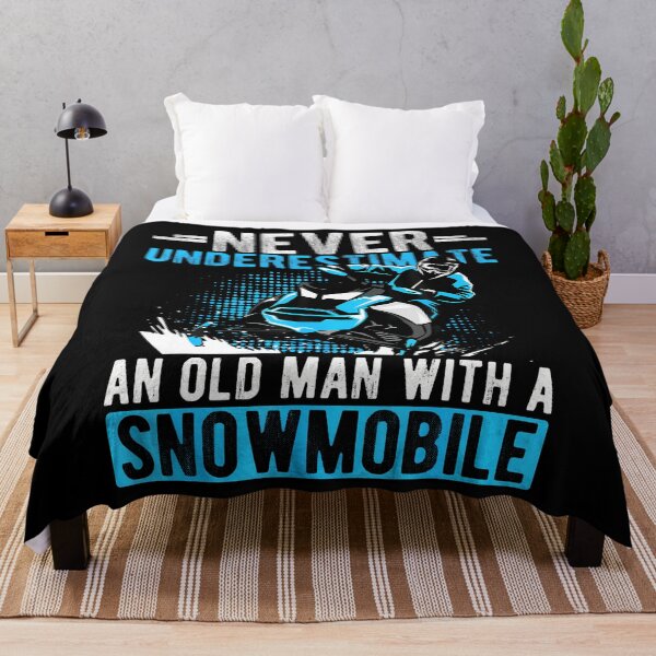 Item preview, Never Underestimate An Old Man With A Snowmobile Snow Fan designed and sold by vaharisanic.
