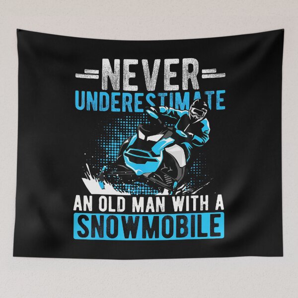 Item preview, Never Underestimate An Old Man With A Snowmobile Snow Fan designed and sold by vaharisanic.