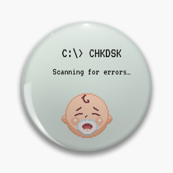 Item preview, C:> CHKDSK – Scanning for Errors Baby Pixel Art, Funny Parenting Tech Humour designed and sold by MadeInNapTime.