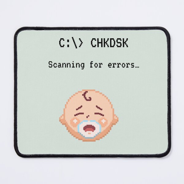 Item preview, C:> CHKDSK – Scanning for Errors Baby Pixel Art, Funny Parenting Tech Humour designed and sold by MadeInNapTime.