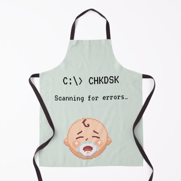 Item preview, C:> CHKDSK – Scanning for Errors Baby Pixel Art, Funny Parenting Tech Humour designed and sold by MadeInNapTime.