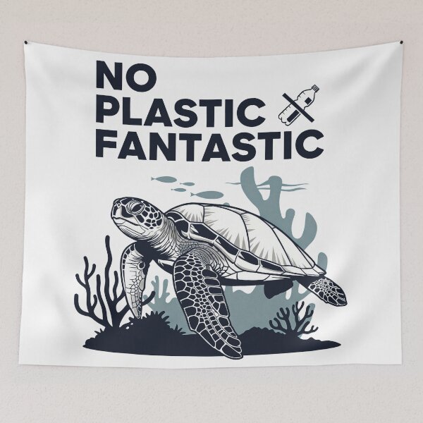 Item preview,  No Plastic Fantastic Anti-Pollution Environmental Turtle designed and sold by zoughlal.