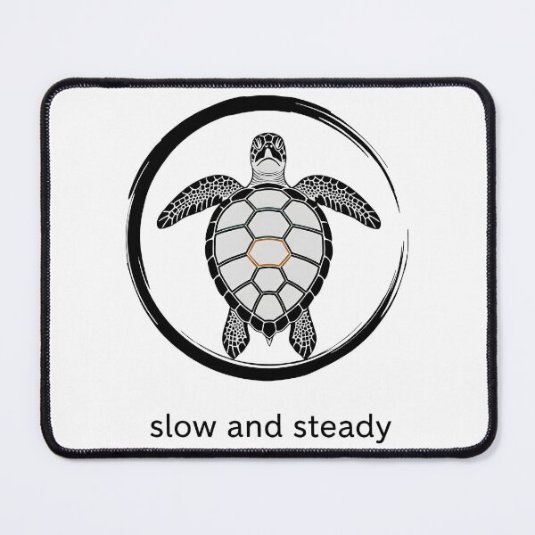 Item preview, Slow and Steady Zen Enso Circle Ink Wash Turtle designed and sold by zoughlal.