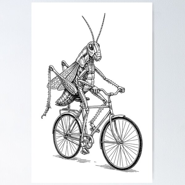 Item preview, Cycling Bicycle Grasshopper Vintage Cyclist Funny Biker designed and sold by GrandeDuc.