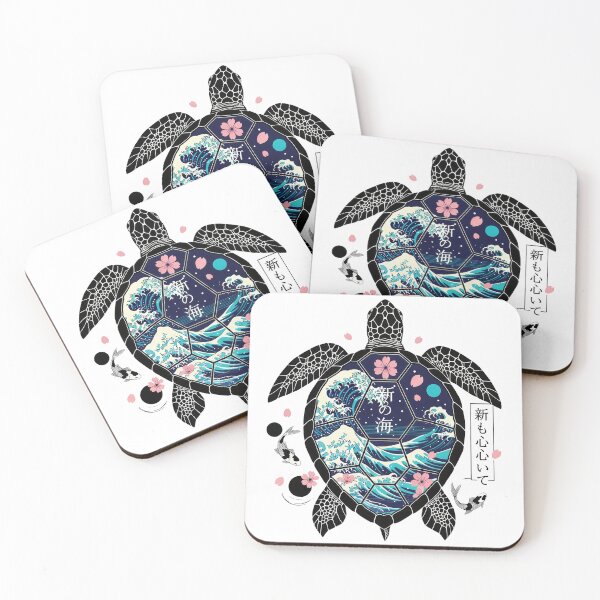 Item preview,  Japanese Wave Turtle Ukiyo-e Pattern Shell Art designed and sold by zoughlal.