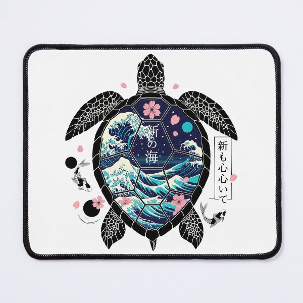 Item preview, Japanese Wave Turtle Ukiyo-e Pattern Shell Art designed and sold by zoughlal.