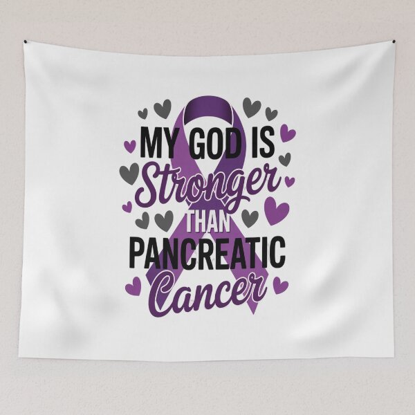 Item preview, God Is Stronger Pancreatic Cancer Awareness Purple designed and sold by KonopikaaArt.