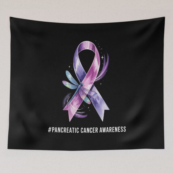Item preview, Hippie Dragonfly Purple Ribbon Pancreatic Cancer Awareness designed and sold by KonopikaaArt.