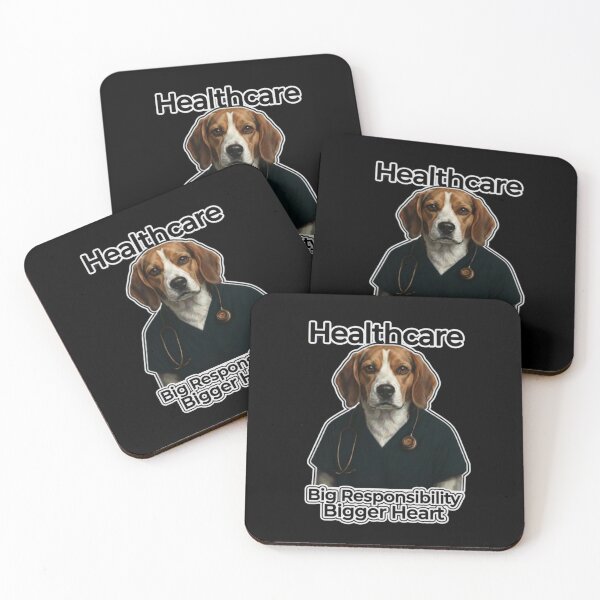 Item preview, Beagle Healthcare - Big Responsibility Bigger Heart Professional Gift designed and sold by Pulse & Paws | Pop Culture Tees and Stickers.