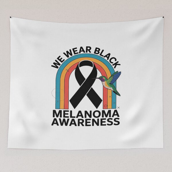 Item preview, Hummingbird We Wear Black Ribbon Melanoma Cancer Awareness  designed and sold by Rrettgison.