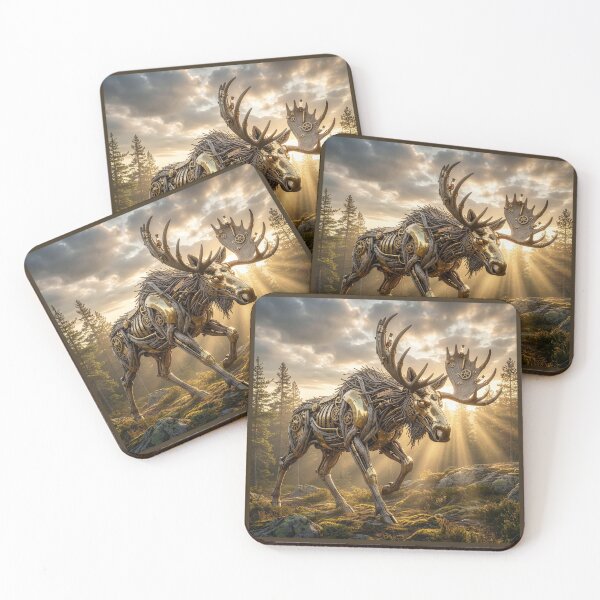 Item preview, Driftwood and Brass Charging Moose designed and sold by Tridentulus.