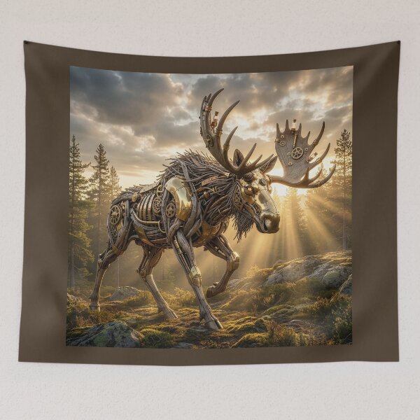 Item preview, Driftwood and Brass Charging Moose designed and sold by Tridentulus.