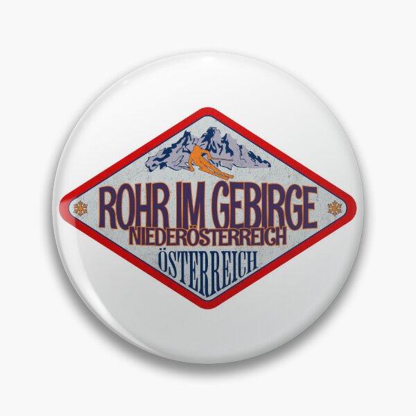 Artikelvorschau, Rohr im Gebirge, Niederösterreich, Österreich, Österreich, Vintage-Skiabzeichen-Design entworfen und verkauft von Wanderful-roads.