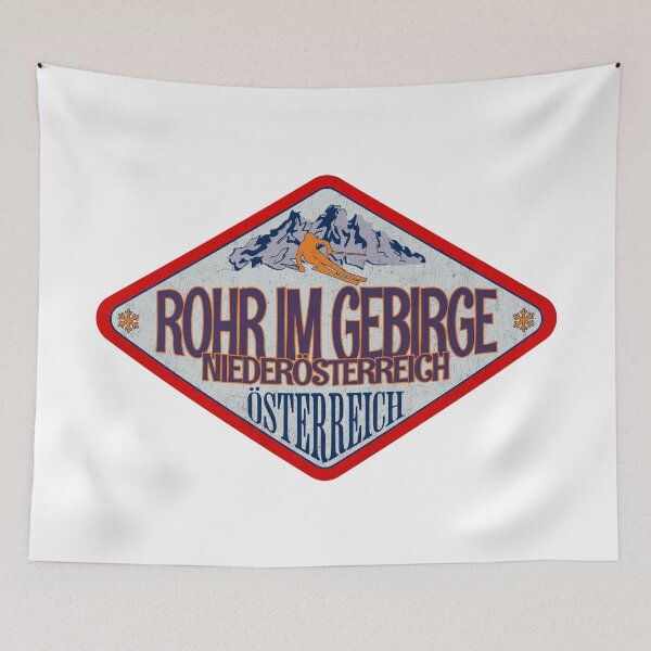 Item preview, Rohr im Gebirge, Niederösterreich, Osterreich, Austria, Vintage skiing badge design designed and sold by Wanderful-roads.