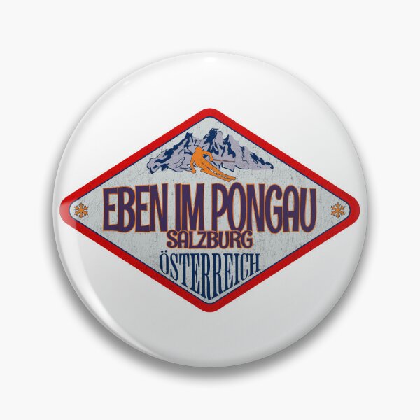 Item preview, Eben im Pongau, Salzburg, Osterreich, Austria, Vintage skiing badge design designed and sold by Wanderful-roads.