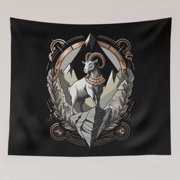 Item preview, Capricorn Zodiac Art - Ambition & Discipline - Mystical Goat Design by LaLi Designs designed and sold by LaLi-Designs.