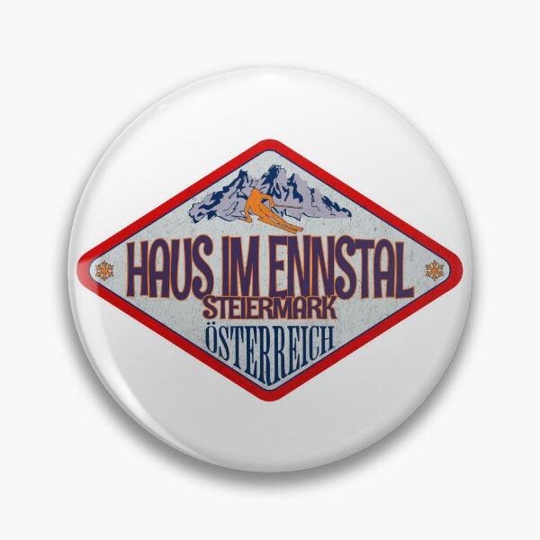 Item preview, Haus im Ennstal, Steiermark, Osterreich, Austria, Vintage skiing badge design designed and sold by Wanderful-roads.